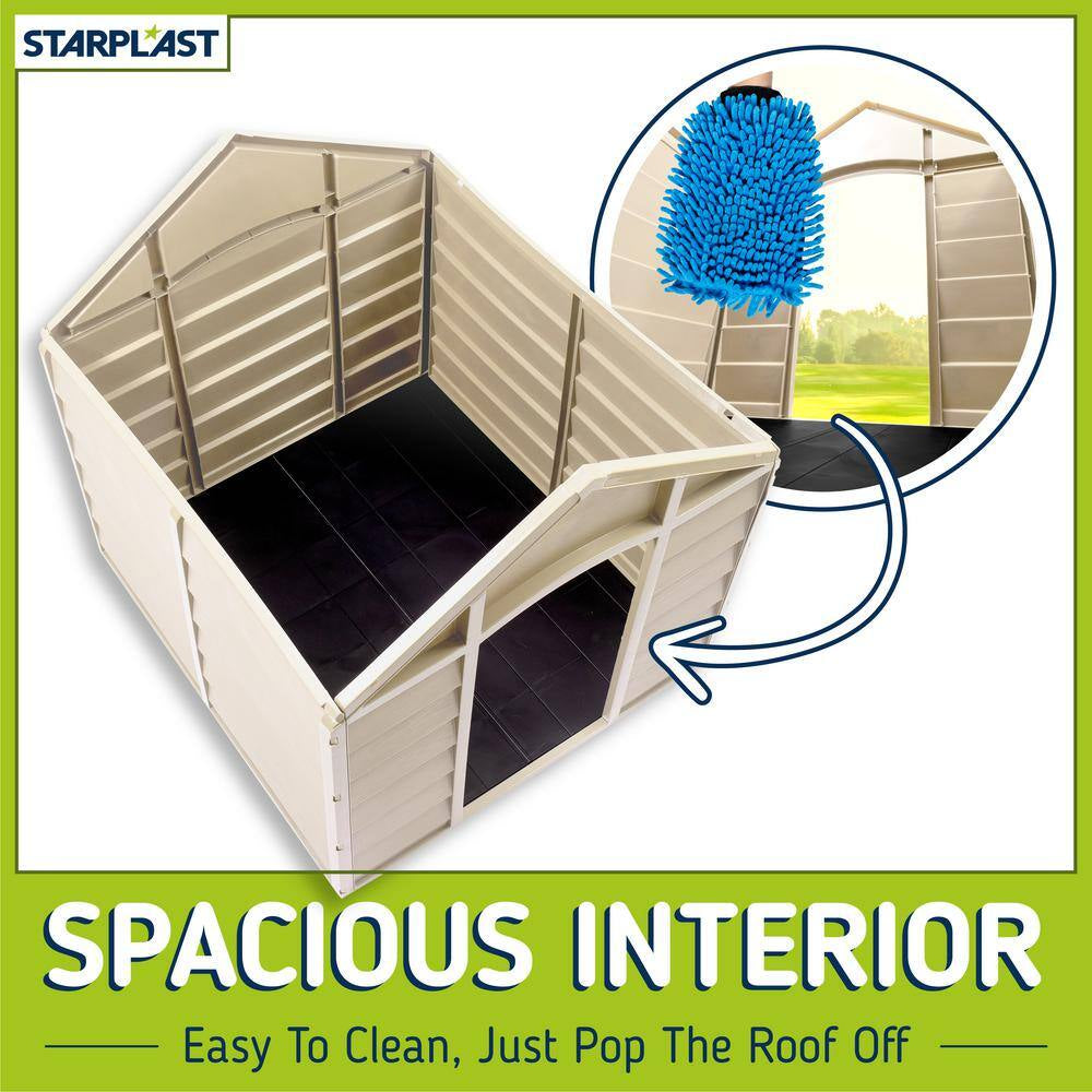 Dog House Beige and Green-Small