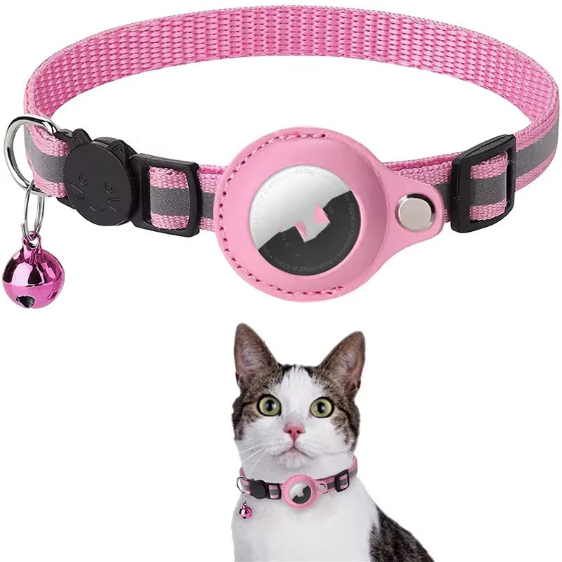 Cat Dog Kitten Puppy Nylon Collar Reflective Collar Waterproof Holder Case for Airtag Air Tag Airtags Protective Cover