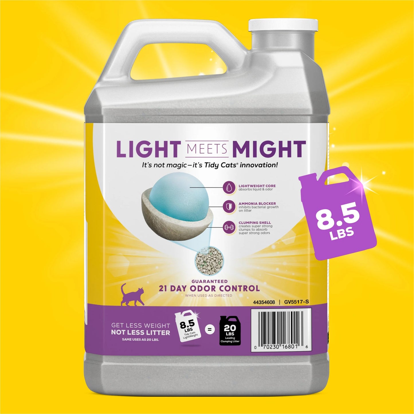 Purina Lightweight Clumping Cat Litter, Low Dust, 24/7 Odor Control, 8.5 Lb. Jug