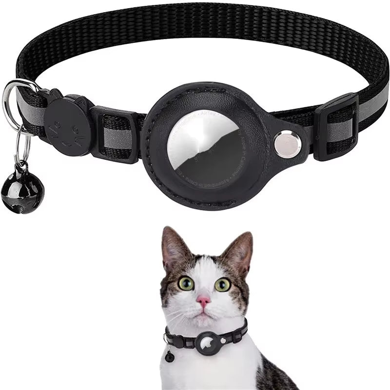 Cat Dog Kitten Puppy Nylon Collar Reflective Collar Waterproof Holder Case for Airtag Air Tag Airtags Protective Cover
