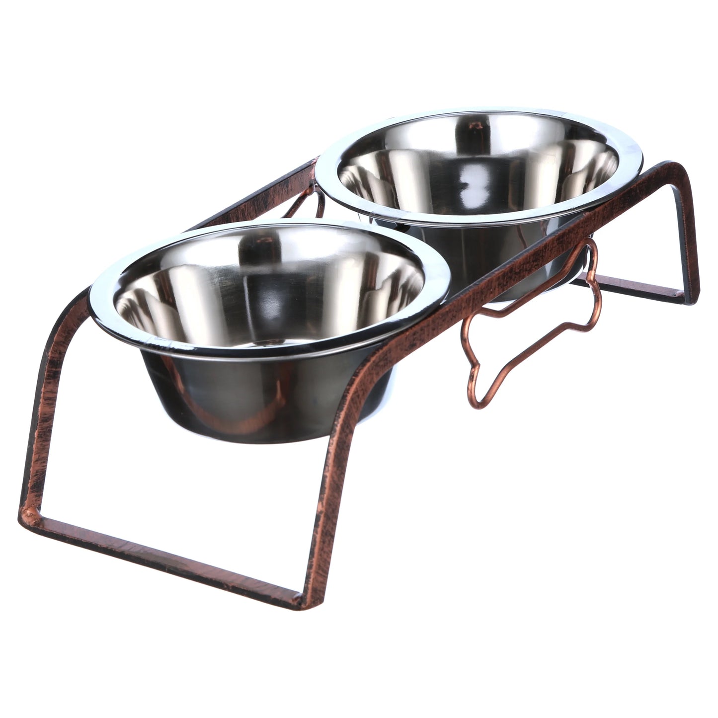 Loving Pets Black Label Collection Double Diner Rustic Bone Quart, 1.0 CT