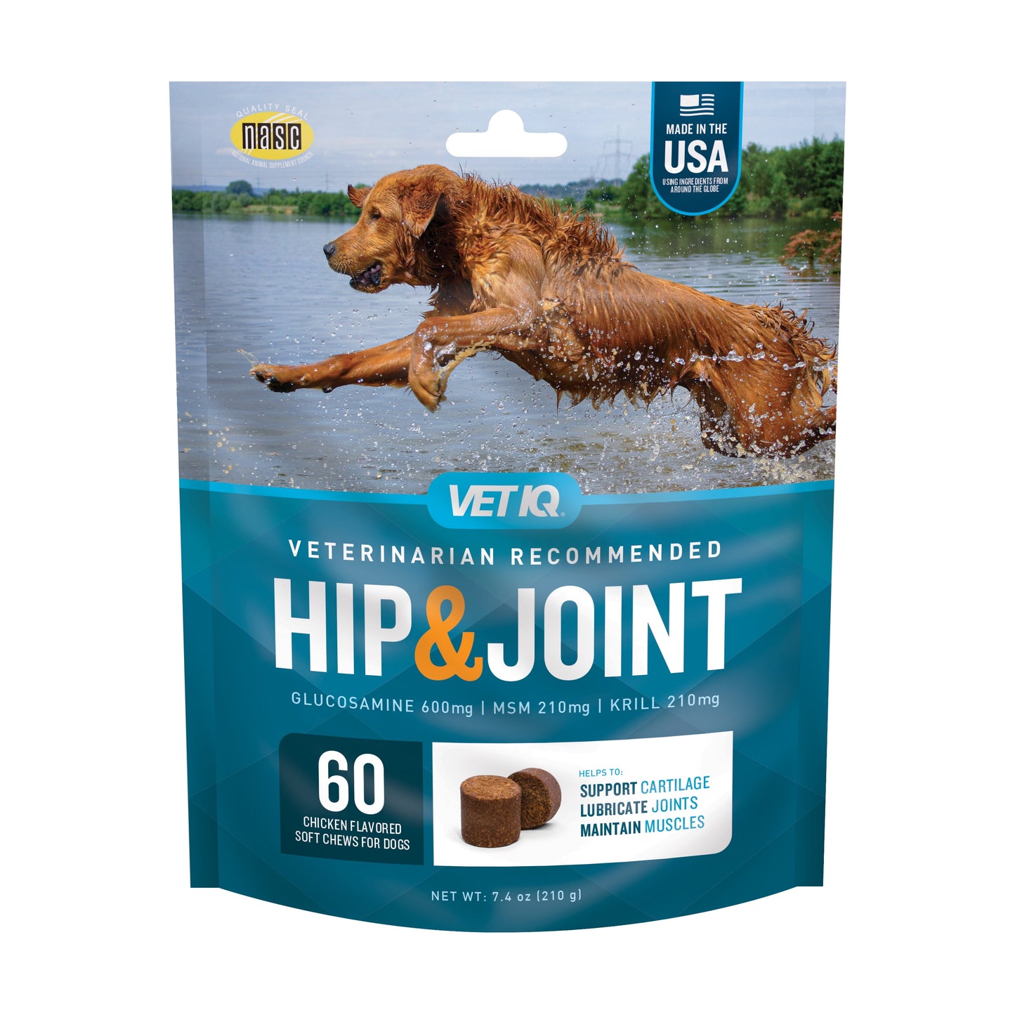 (3 Pack) Hip & Joint Supplement for Dogs, Chicken Flavored Soft Chews, 7.4 Oz, 60 Count