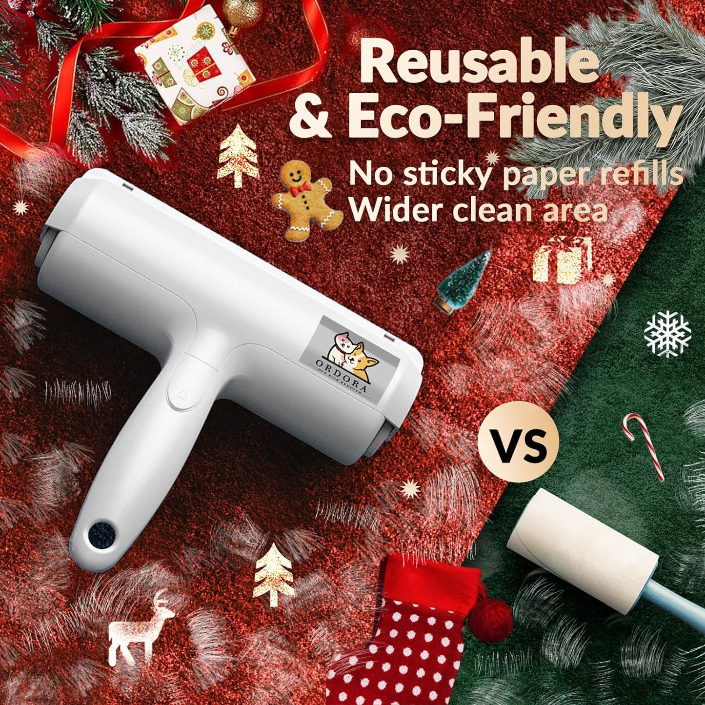 Reuseable Hair Remover - Pet Hair Roller for Cat, Couch, Furniture, Carpet and Bedding, Portable Lint Rollers - Perfect Dog Fur Remover Tool