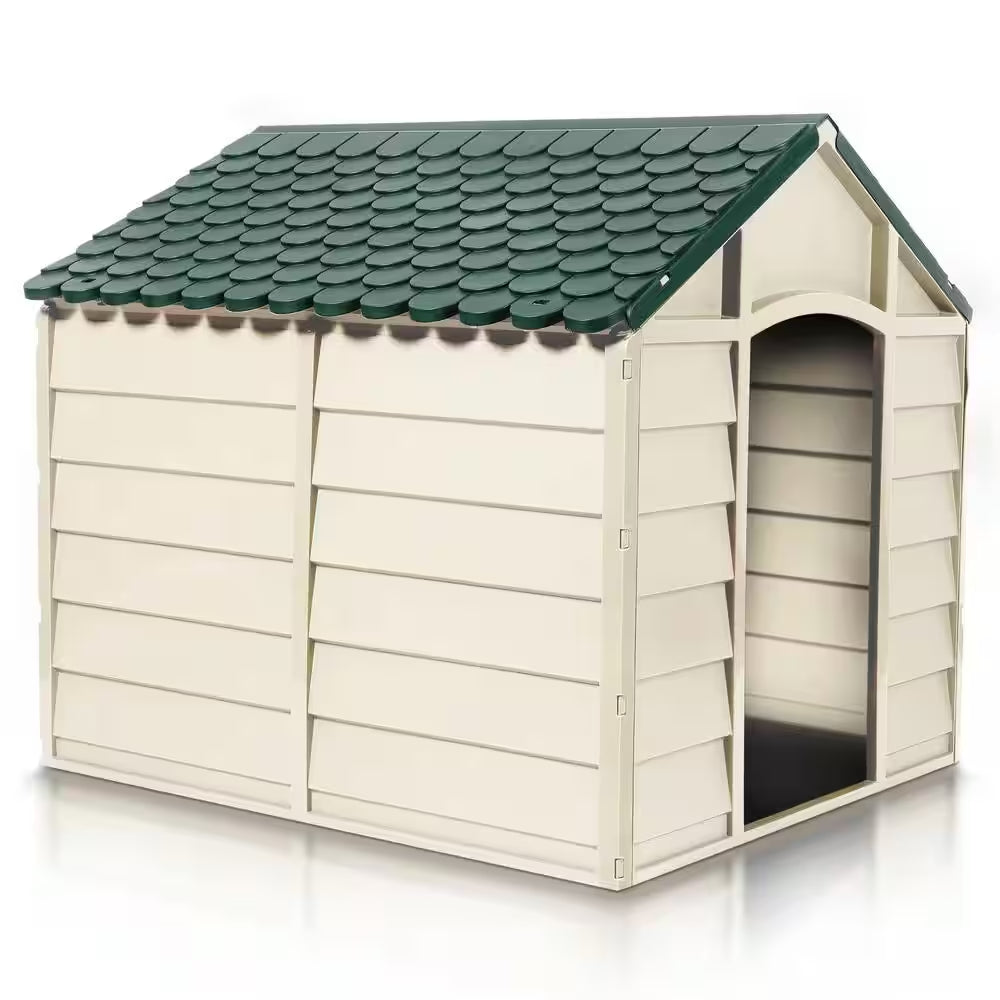 Dog House Beige and Green-Small