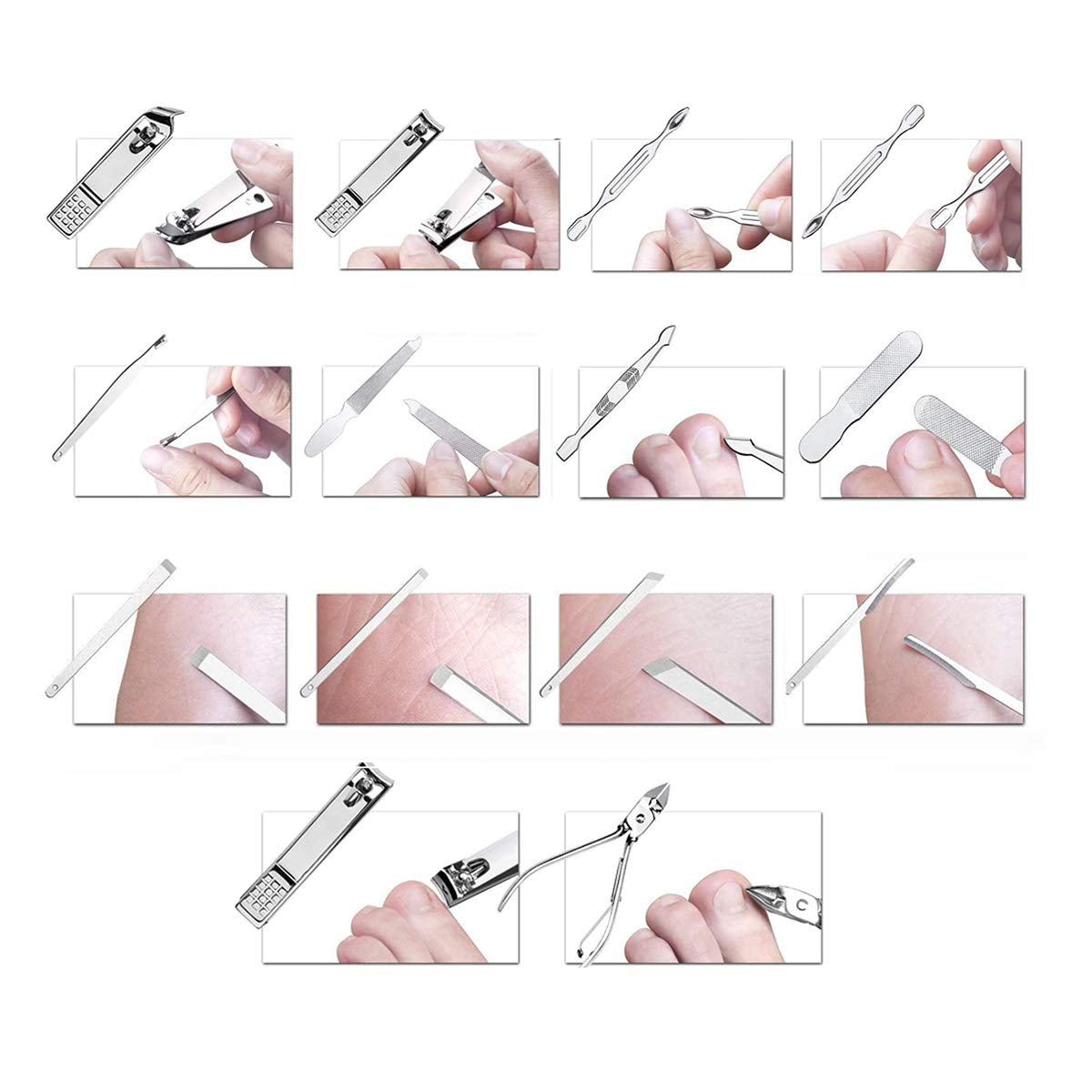 Pedicure Manicure Kit 18 in 1 Manicure Set Professional Sharp Nail Clippers Thick Cutter & File Vibrissac Scissors Men & Women Fingernails & Toenails with Case (Wine Red_19 Pieces)