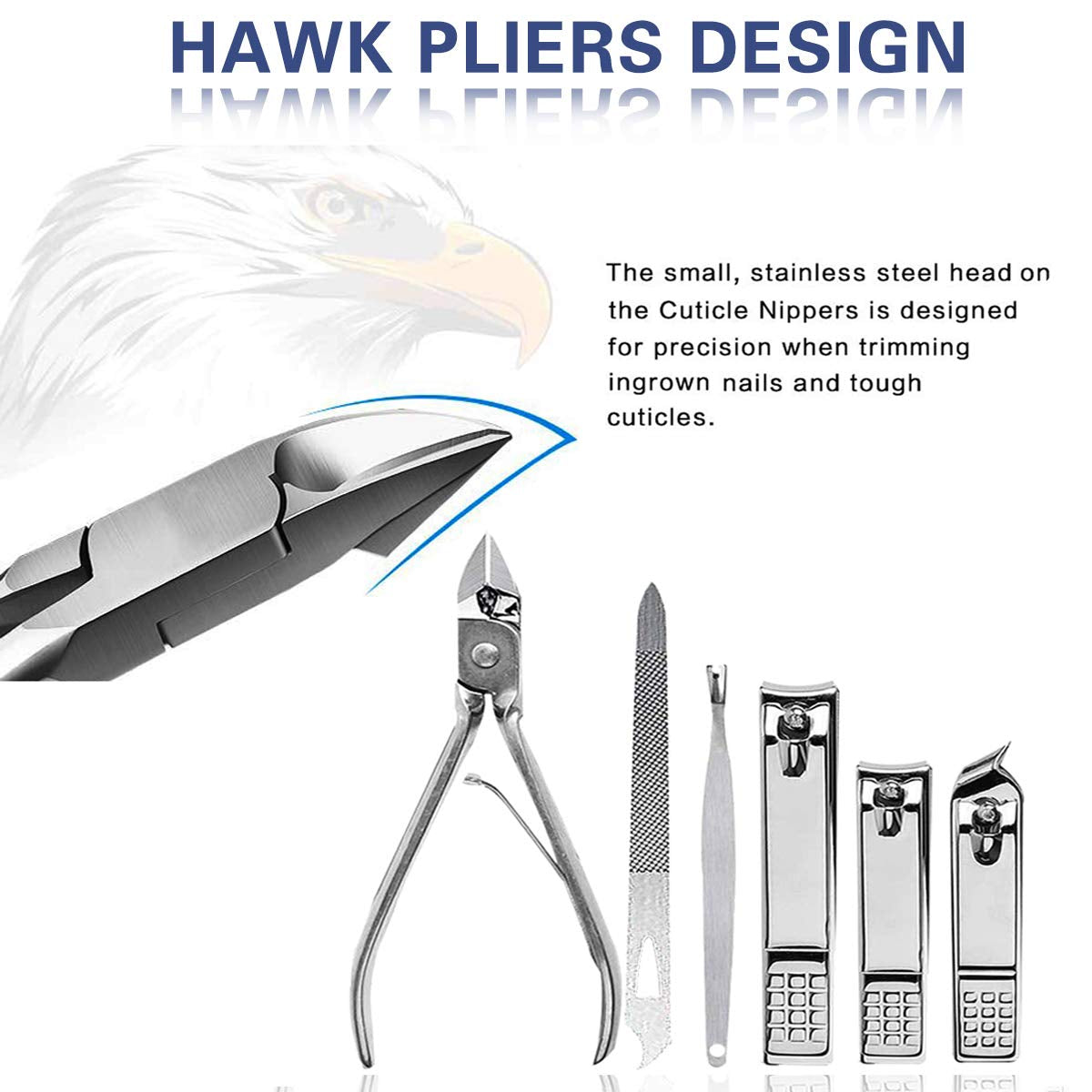 Pedicure Manicure Kit 18 in 1 Manicure Set Professional Sharp Nail Clippers Thick Cutter & File Vibrissac Scissors Men & Women Fingernails & Toenails with Case (Wine Red_19 Pieces)