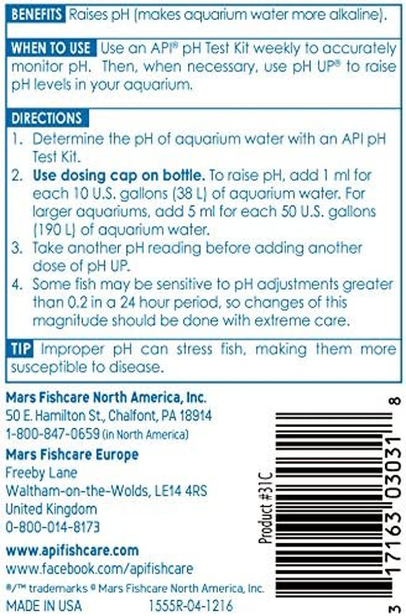 Ph up Freshwater Aquarium Water Ph Raising Solution for Fish,4-Ounce Bottle